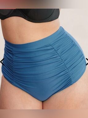 Shapermint High-Waisted Control Bikini Bottoms in Ocean Blue size 4XL